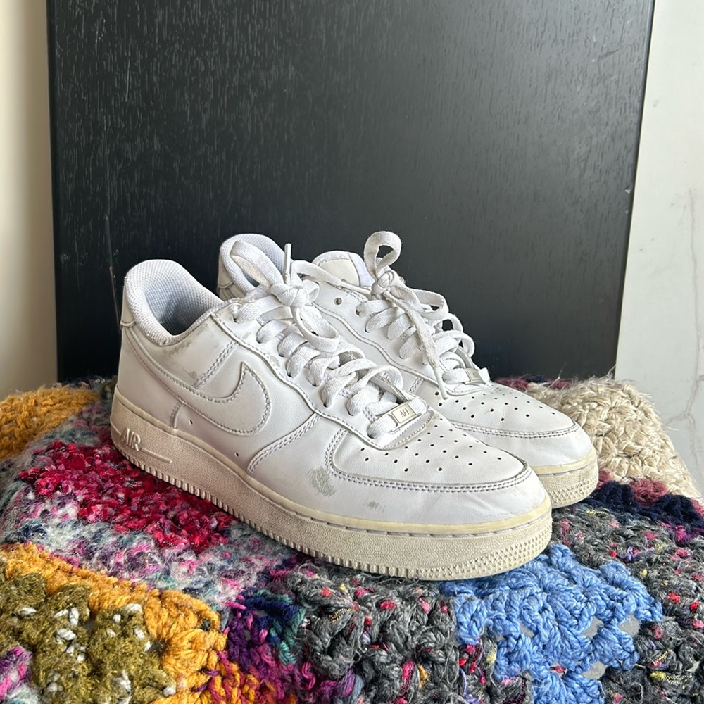 All White AF1 Nikes